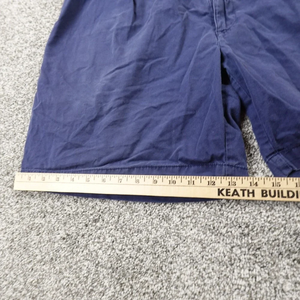 VTG Ralph Lauren Shorts Mens 40 Blue Chino Polo Golf Crest Preppy Pleated Casual